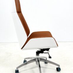 360° sukama, reguliuojamo aukščio, medinio rėmo darbo kėdė su eko oda 63x63x110 cm, 45 cm
