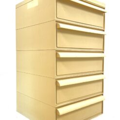 Vintažinė itališka Simon Fussell for Kartell modulinė penkių dalių komoda 44,5x42x72,5 cm