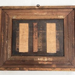 Ant medienos aliejiniais dažais tapytas peizažas mediniame aukso spalvos rėme 10x58x47,5 cm