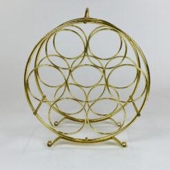 Vintažinė metalinė aukso spalvos vyninė 17x32x36 cm