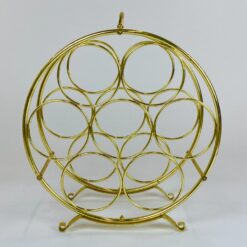 Vintažinė metalinė aukso spalvos vyninė 17x32x36 cm