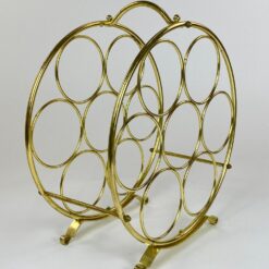 Vintažinė metalinė aukso spalvos vyninė 17x32x36 cm