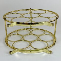 Vintažinė metalinė aukso spalvos vyninė 17x32x36 cm