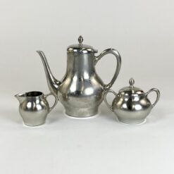 Vintažinis olandiškas Metawa Holland Pewter alavinis trijų dalių arbatos/kavos servizas