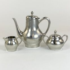 Vintažinis olandiškas Metawa Holland Pewter alavinis trijų dalių arbatos/kavos servizas