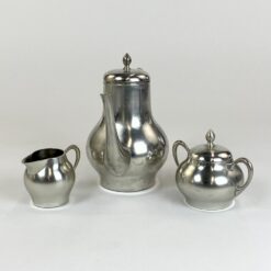 Vintažinis olandiškas Metawa Holland Pewter alavinis trijų dalių arbatos/kavos servizas