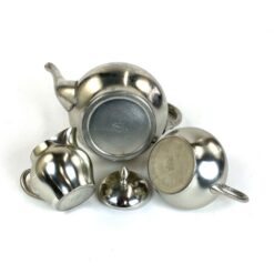 Vintažinis olandiškas Metawa Holland Pewter alavinis trijų dalių arbatos/kavos servizas