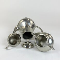 Vintažinis olandiškas Metawa Holland Pewter alavinis trijų dalių arbatos/kavos servizas