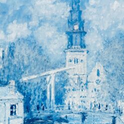 Claude Monet darbo Zuiderkerk in Amsterdam printas mediniame rėme su stiklu 3,5×75,5×85,5 cm