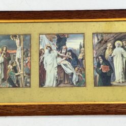 Printų rinkinys „De zeven Weeën van de H. Maagd Maria” pagal Jozef Janssens paveikslus, mediniame rėme su stiklu 1,5×135,5×34,5 cm
