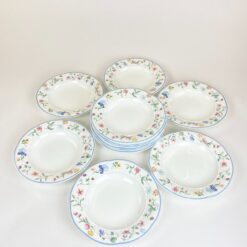 Porcelianiniai Villeroy & Boch serijos Mariposa sriubos dubenys 12 vnt. komplektas 24x24x3,5 cm