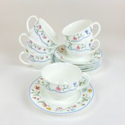 Porcelianinių Villeroy & Boch serijos Mariposa puodelio 180 ml ir lėkštutės komplektas 6 asmenims