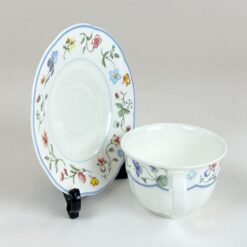 Porcelianinių Villeroy & Boch serijos Mariposa puodelio 180 ml ir lėkštutės komplektas 6 asmenims