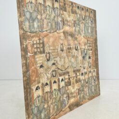 Ant tekstilės spaustas rytietiškas printas su mediniu porėmiu, vaizduojantis giminės medį 2x145x135 cm