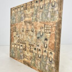 Ant tekstilės spaustas rytietiškas printas su mediniu porėmiu, vaizduojantis giminės medį 2x145x135 cm