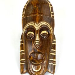 Pakabinama medinė afrikietiška kaukė 4,5x14x32,5 cm