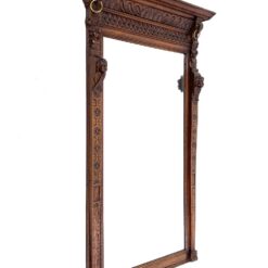 Sieninis stačiakampis veidrodis drožinėtame ąžuoliniame rėme 12×99,5×153 cm