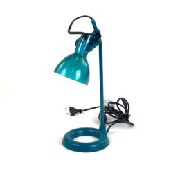 Plastikinis turkio spalvos stalinis šviestuvėlis reguliuojamu gaubtu 15x12,5x33 cm