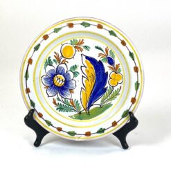 Žemas keramikinis augaliniais motyvais tapytas dubuo 22,5x22,5x3,5 cm