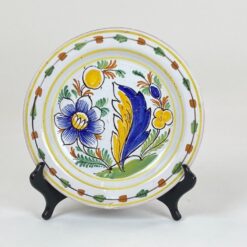 Žemas keramikinis augaliniais motyvais tapytas dubuo 22,5×22,5×3,5 cm