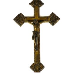Belgiškas JMPC žalvarinis Art Deco laikotarpio sieninis kryžius 3×17,5×27,5 cm