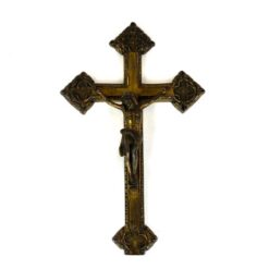 Belgiškas JMPC žalvarinis Art Deco laikotarpio sieninis kryžius 3×17,5×27,5 cm