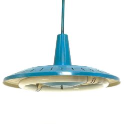 Vintažinis Space Age stiliaus belgiškas Van Haute pakabinamas šviestuvas 53x53x51 cm