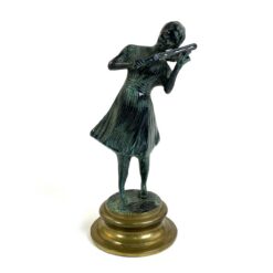 Žalvarinė Fonderia Lancini statulos „Mergaitė, grojanti smuiku” reprodukcija 11,5x10,5x24 cm