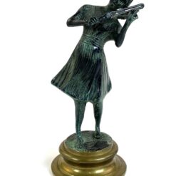 Žalvarinė Fonderia Lancini statulos „Mergaitė, grojanti smuiku” reprodukcija 11,5×10,5×24 cm