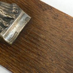 Ąžuolinis pakabinamas Art Deco laikotarpio Félix Jacques Bruxelles kryžius su metaline Jėzaus Kristaus figūra 3×33,5×44,5 cm
