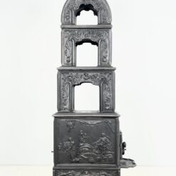Norvegiška Ulefos penkių dalių ketaus krosnelė, gamybos metai 1900-1930 m. 98x43x240 cm