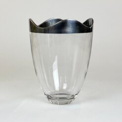 Krištolinė Marc Aurel vaza su sidabruoto metalo apvadu 16x16x21 cm