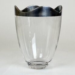Krištolinė Marc Aurel vaza su sidabruoto metalo apvadu 16x16x21 cm