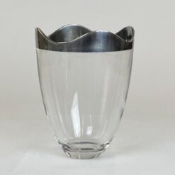 Krištolinė Marc Aurel vaza su sidabruoto metalo apvadu 16x16x21 cm