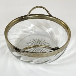 Stiklinis dubuo su žalvario apvadu ir rankenėlėmis 20×21,5×10 cm