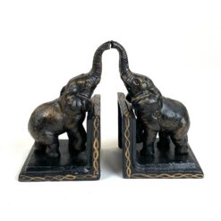 Knygų laikikliai iš ketaus su dramblių figūromis 2 vnt. komplektas 8x10x14,5 cm