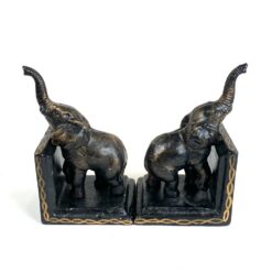 Knygų laikikliai iš ketaus su dramblių figūromis 2 vnt. komplektas 8x10x14,5 cm