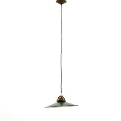 Pakabinamas industrinio stiliaus emaliuoto metalo šviestuvas 25,5x25,5x98 cm