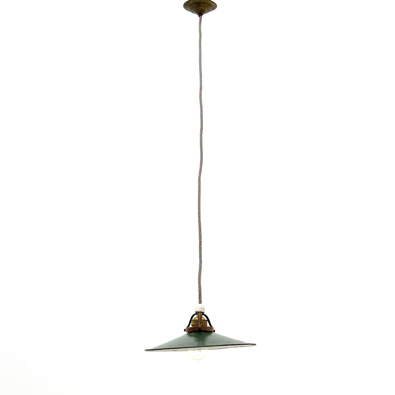 HB0595-pakabinami-sviestuvai-0 Pakabinamas industrinio stiliaus emaliuoto metalo šviestuvas 25,5×25,5×98 cm