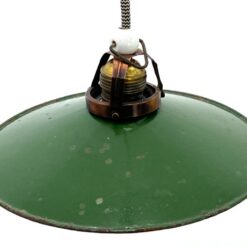 Pakabinamas industrinio stiliaus emaliuoto metalo šviestuvas 25,5×25,5×105 cm