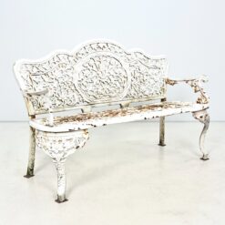 Prabangus augalinių motyvų lauko suoliukas iš ketaus 57x135x87 cm, 41 cm