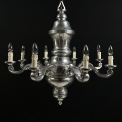Metalinis sidabrinės spalvos aštuonių šakų sietynas 87x87x87 cm