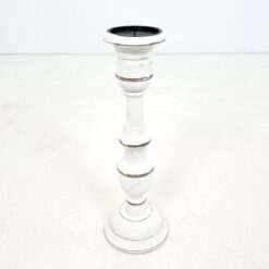 Medinė baltos spalvos žvakidė 17,5x17,5x54 cm