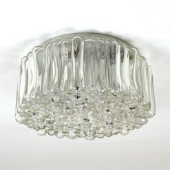 Mid Century apvalus lubinis šviestuvėlis stikliniu gaubtu 16x16x8,5 cm9