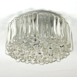 Mid Century apvalus lubinis šviestuvėlis stikliniu gaubtu 16x16x8,5 cm9