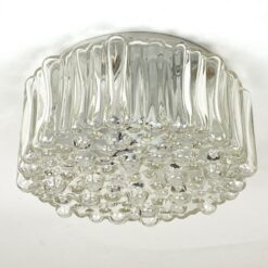 Mid Century apvalus lubinis šviestuvėlis stikliniu gaubtu 16x16x8,5 cm9