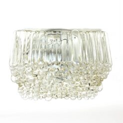 Mid Century kvadratinis lubinis šviestuvėlis stikliniu gaubtu 17x17x8,5 cm