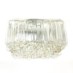 Mid Century kvadratinis lubinis šviestuvėlis stikliniu gaubtu 17x17x8,5 cm
