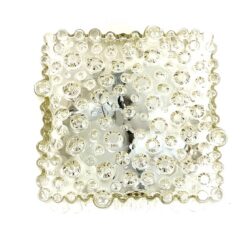 Mid Century kvadratinis lubinis šviestuvėlis stikliniu gaubtu 17x17x8,5 cm
