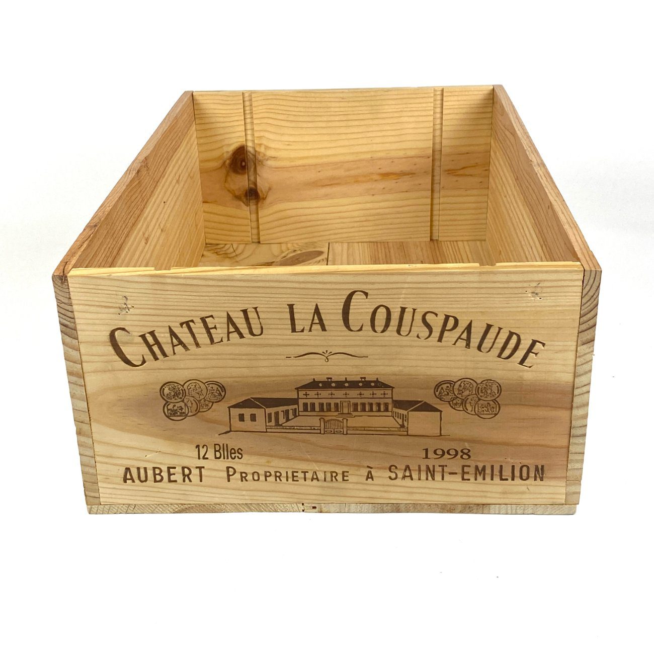 HN2910-dezes-ir-dezutes-buteliams-0 Medinė dėžė 12-ai vyno butelių „Château La Couspaude” 50,5×33,5×17,5 cm